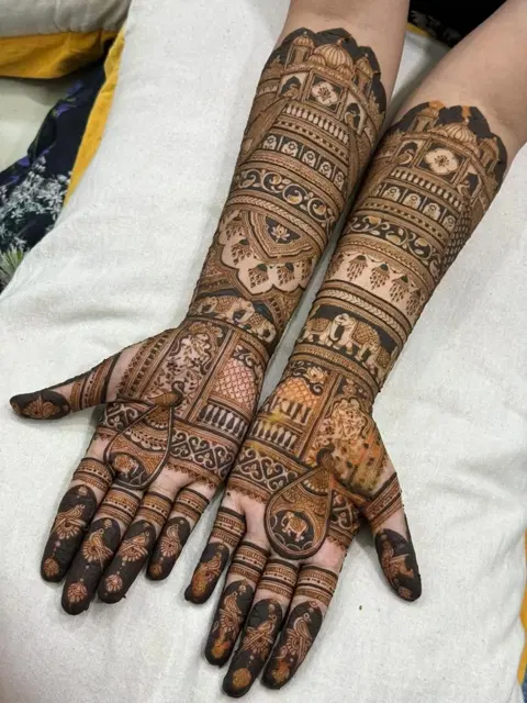 bridal indian figure full hand mehndi design