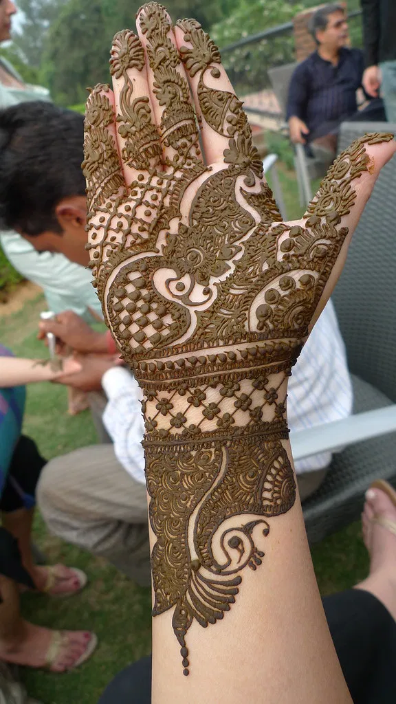 Arabic Bridal Full Hand Mehndi Design with Peacock