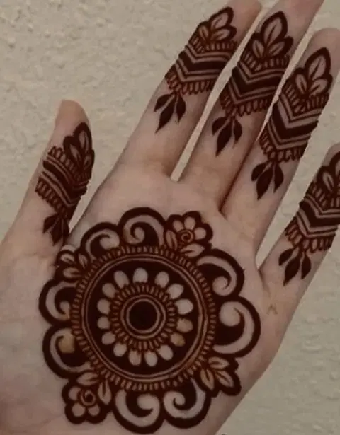 arabic bridal circle finger mehndi design