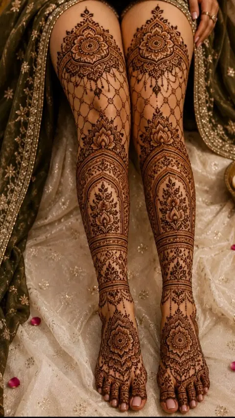 arabic bridal circle back hand mehndi design
