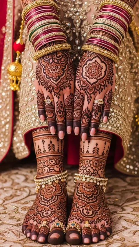 bridal foot mehndi design