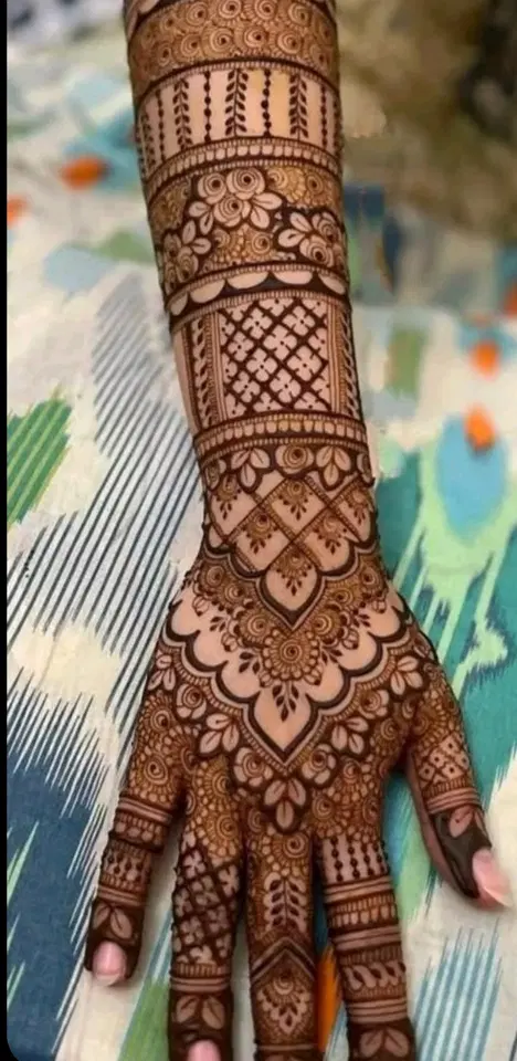 bridal full hand mehndi design