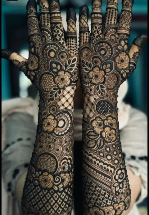 bridal full hand mehndi design