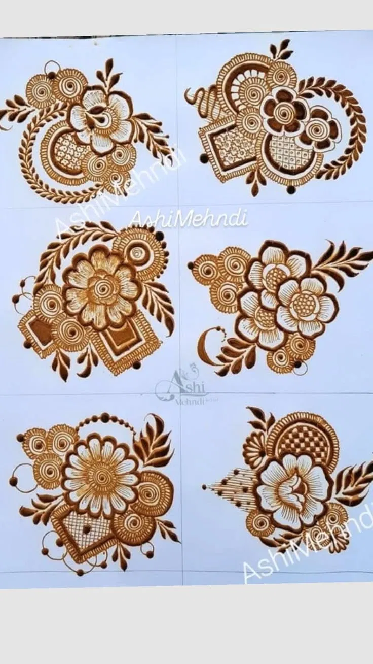 Aesthetic Bridal Finger Mehndi Design with Gol Tikki, Flowers and Hearts