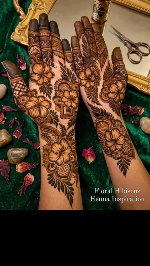 arabic bridal flower back hand mehndi design