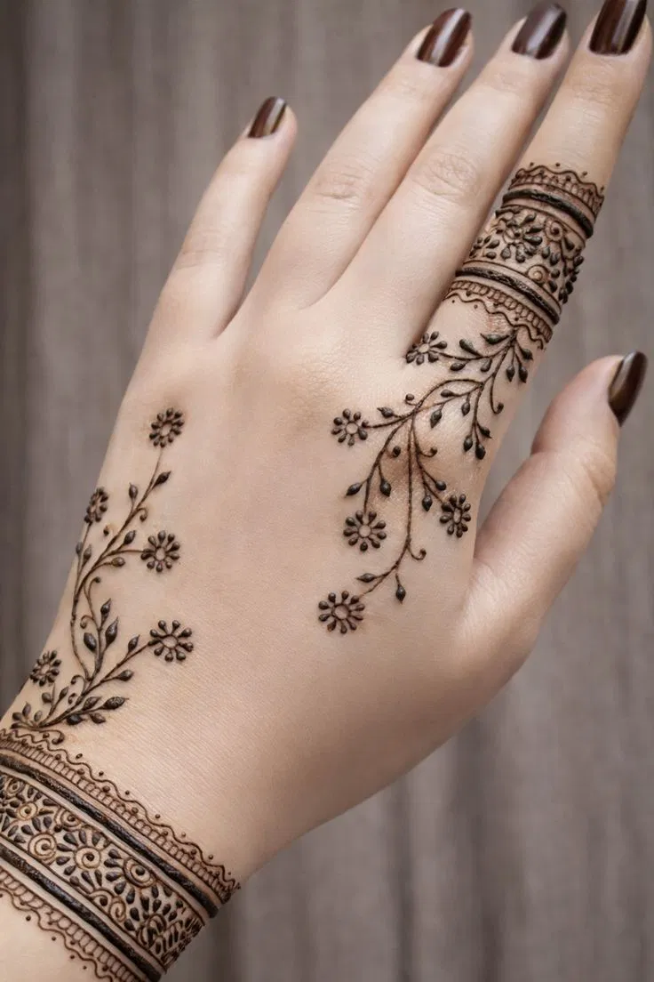 Arabic Minimal Back Hand Mehndi Design (5)