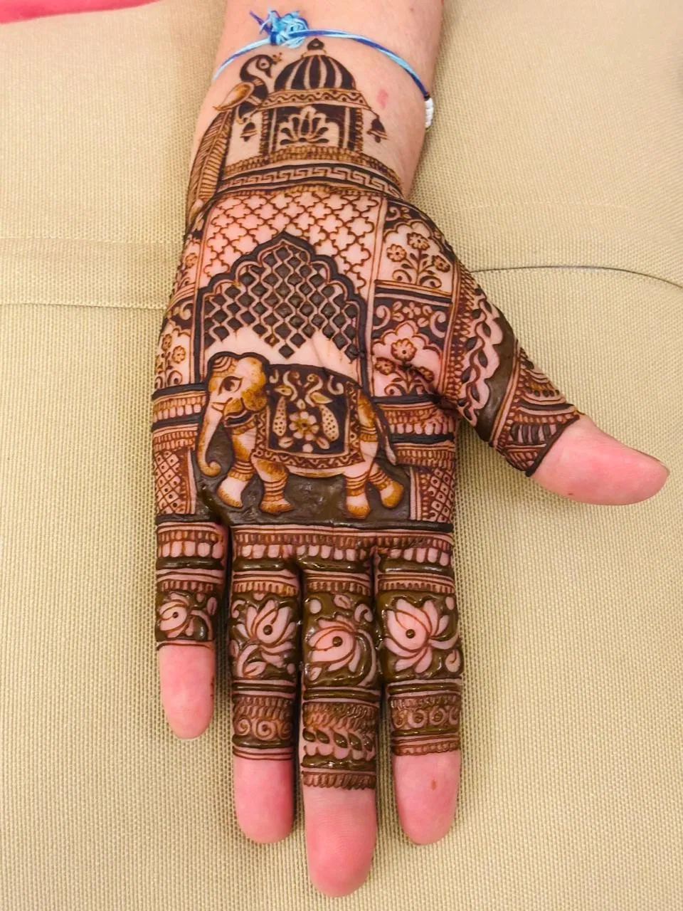Indian Full Hand Mehndi Design with Figures