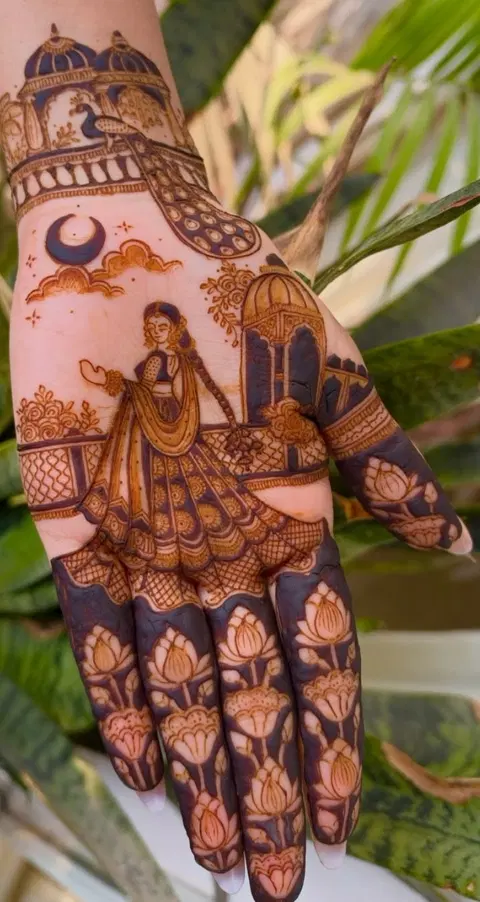 bridal figure full hand mehndi design