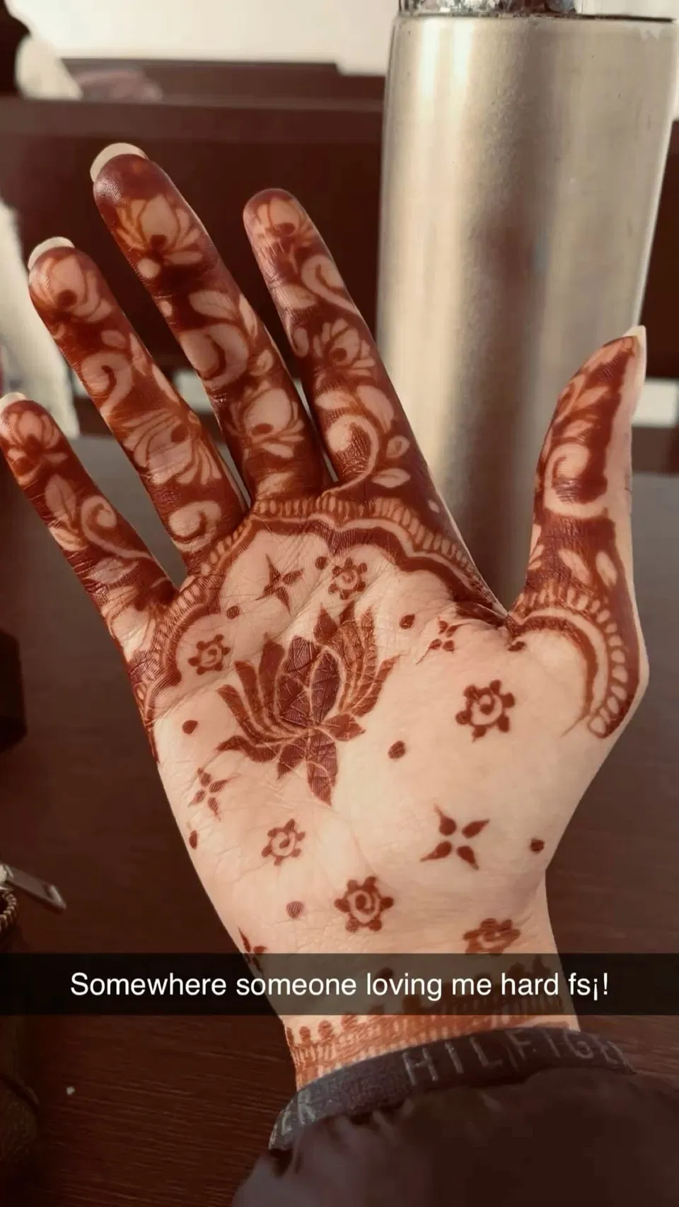 Aesthetic Stylish Back Hand Mehndi Design with Lotus