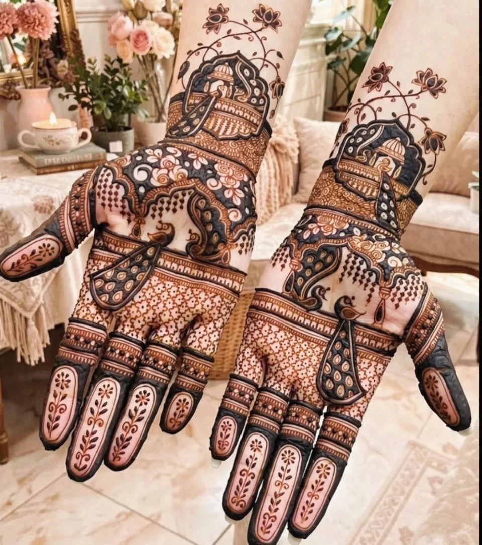 Bridal Mehndi Design with Figures