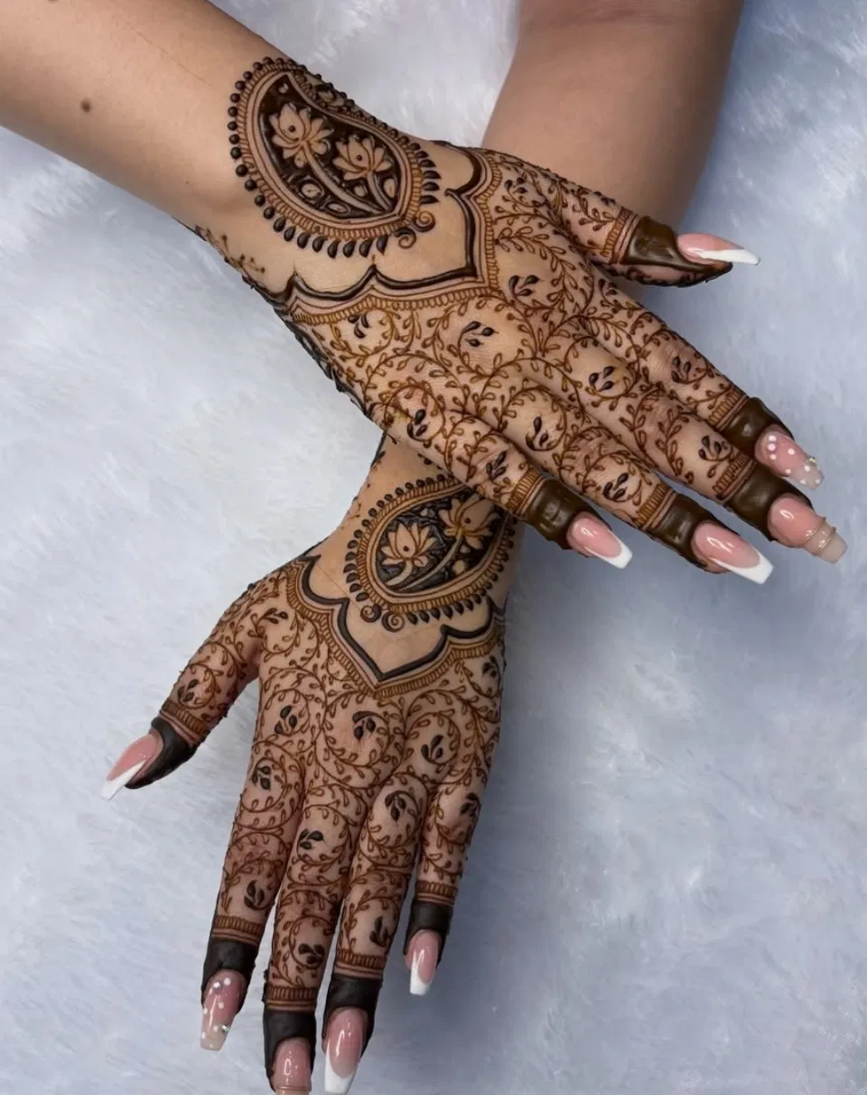 Bridal Indian Back Hand Mehndi Design