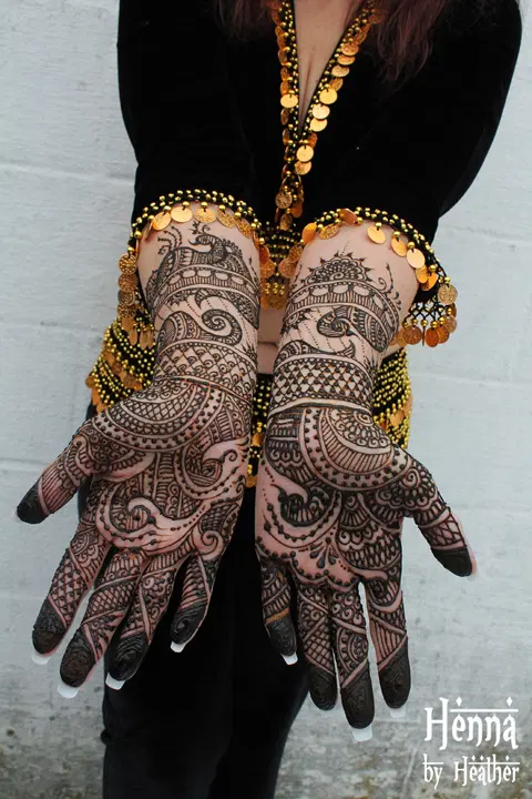 bridal indian peacock front hand mehndi design
