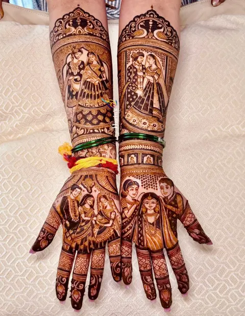 bridal figure front hand mehndi design
