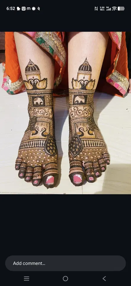 bridal figure foot mehndi design