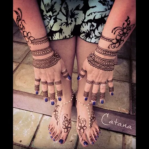 Aesthetic Bridal Full Hand Mehndi Design with Lotus
