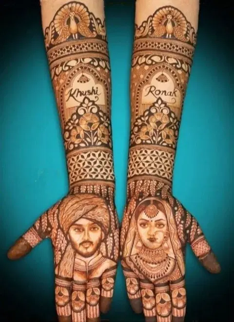 figure full hand mehndi design