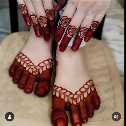 pakistani simple flower back hand mehndi design