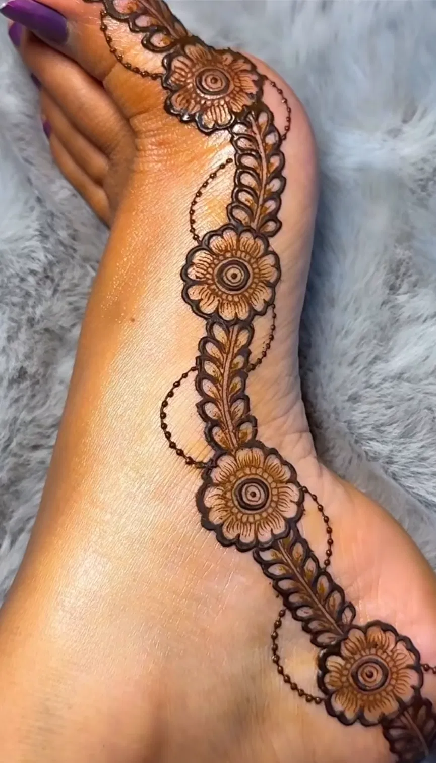 Arabic Bridal Back Hand Mehndi Design with Flowers and Jaal (2)