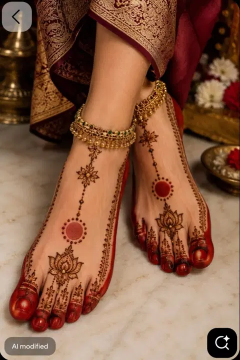 bridal indian lotus back hand mehndi design