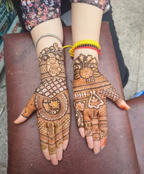 bridal indian figure full hand mehndi design