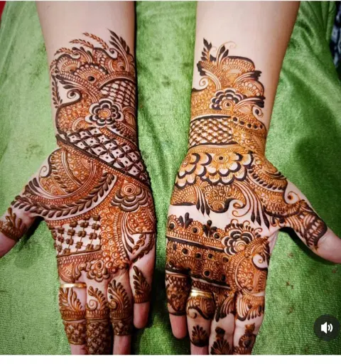 bridal back hand mehndi design