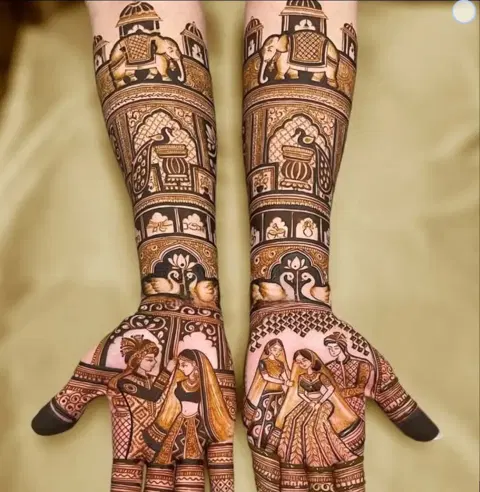 bridal figure full hand mehndi design