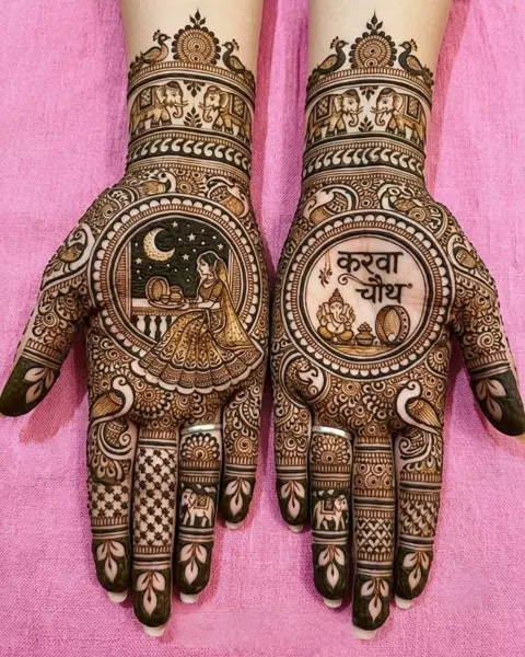 bridal circle front hand mehndi design