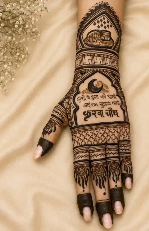 arabic bridal back hand mehndi design