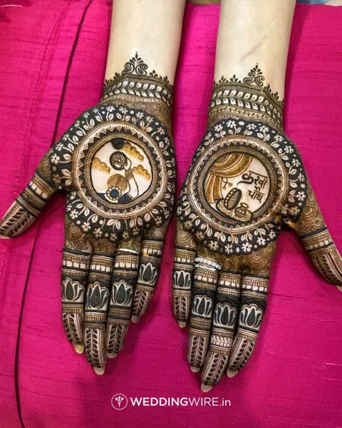 bridal stylish circle back hand mehndi design