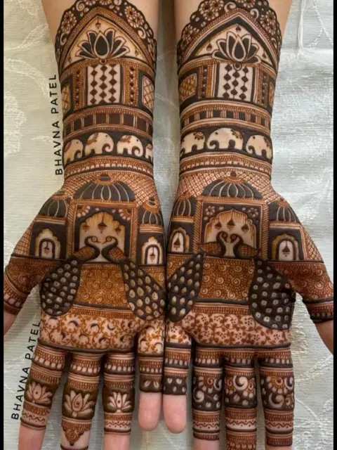 indian figure full hand mehndi design