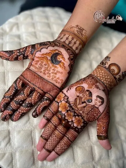 bridal figure front hand mehndi design