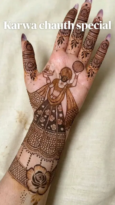 figure full hand mehndi design