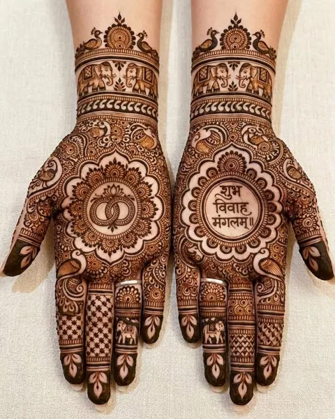 bridal circle front hand mehndi design