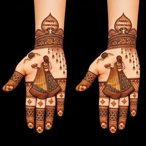 figure finger mehndi design
