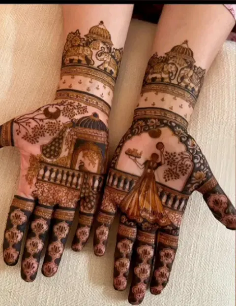 bridal indian figure full hand mehndi design