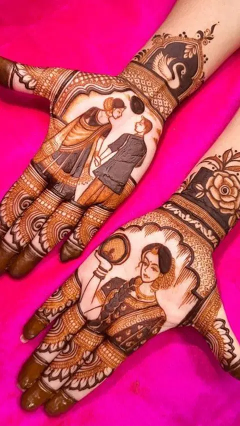 bridal stylish figure front hand mehndi design