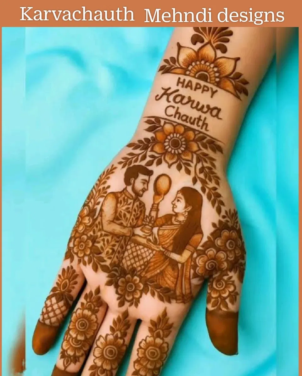 Full Hand Mehndi Design for Karwa Chauth