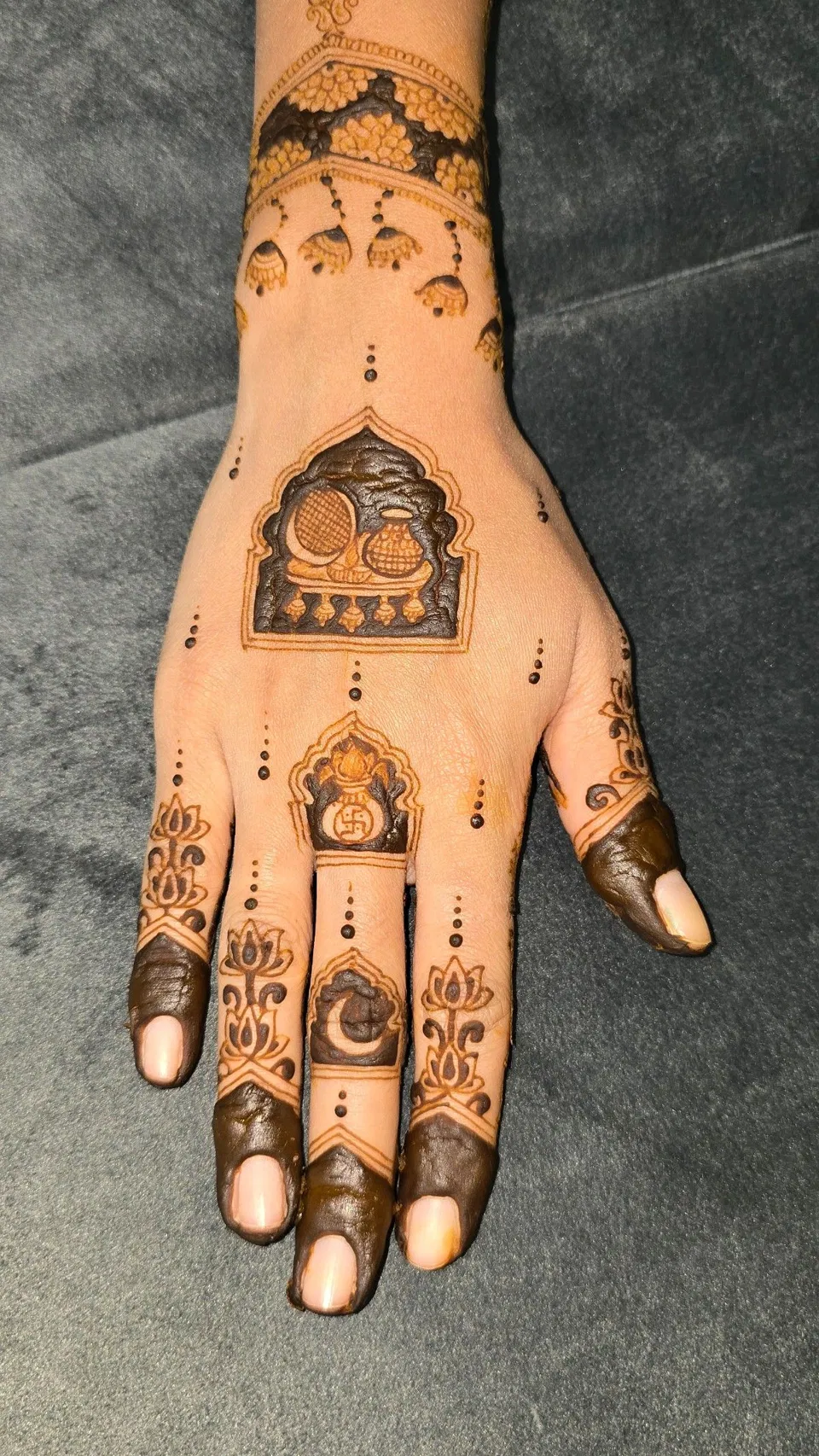 Simple Back Hand Mehndi Design for Karwa Chauth