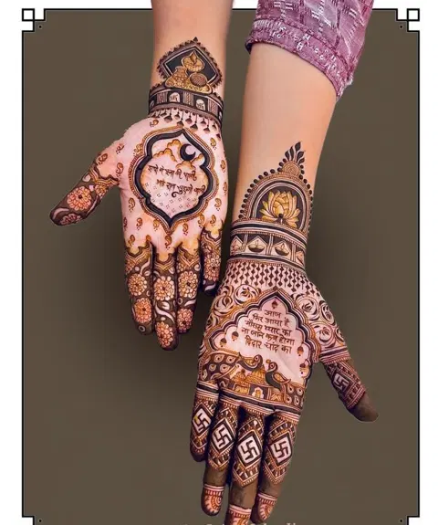bridal stylish back hand mehndi design