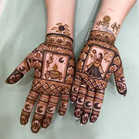 figure back hand mehndi design