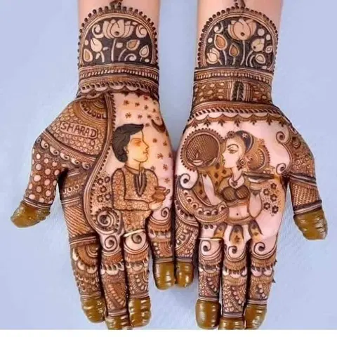 bridal figure back hand mehndi design