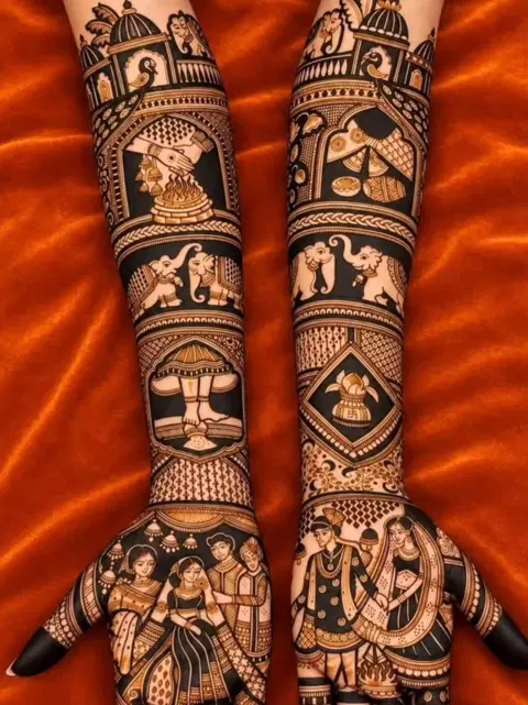 bridal stylish figure foot mehndi design