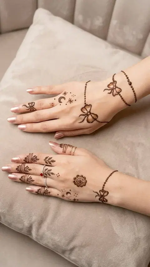aesthetic simple jaal back hand mehndi design