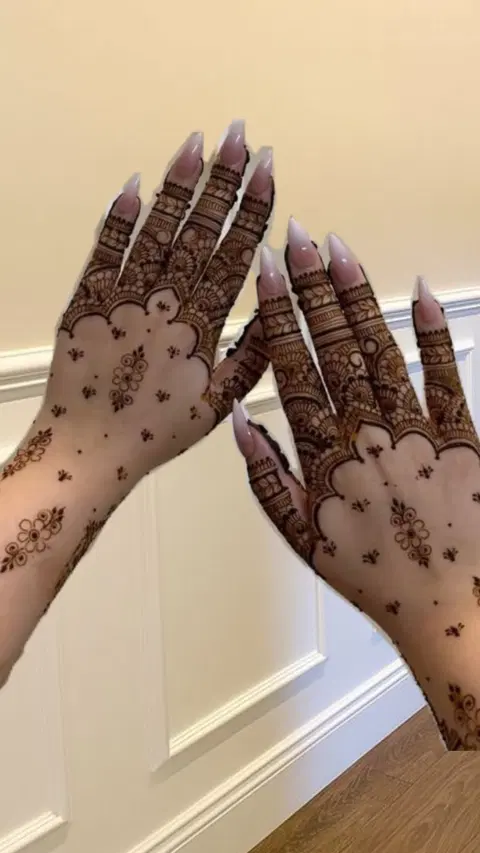 aesthetic simple jaal back hand mehndi design