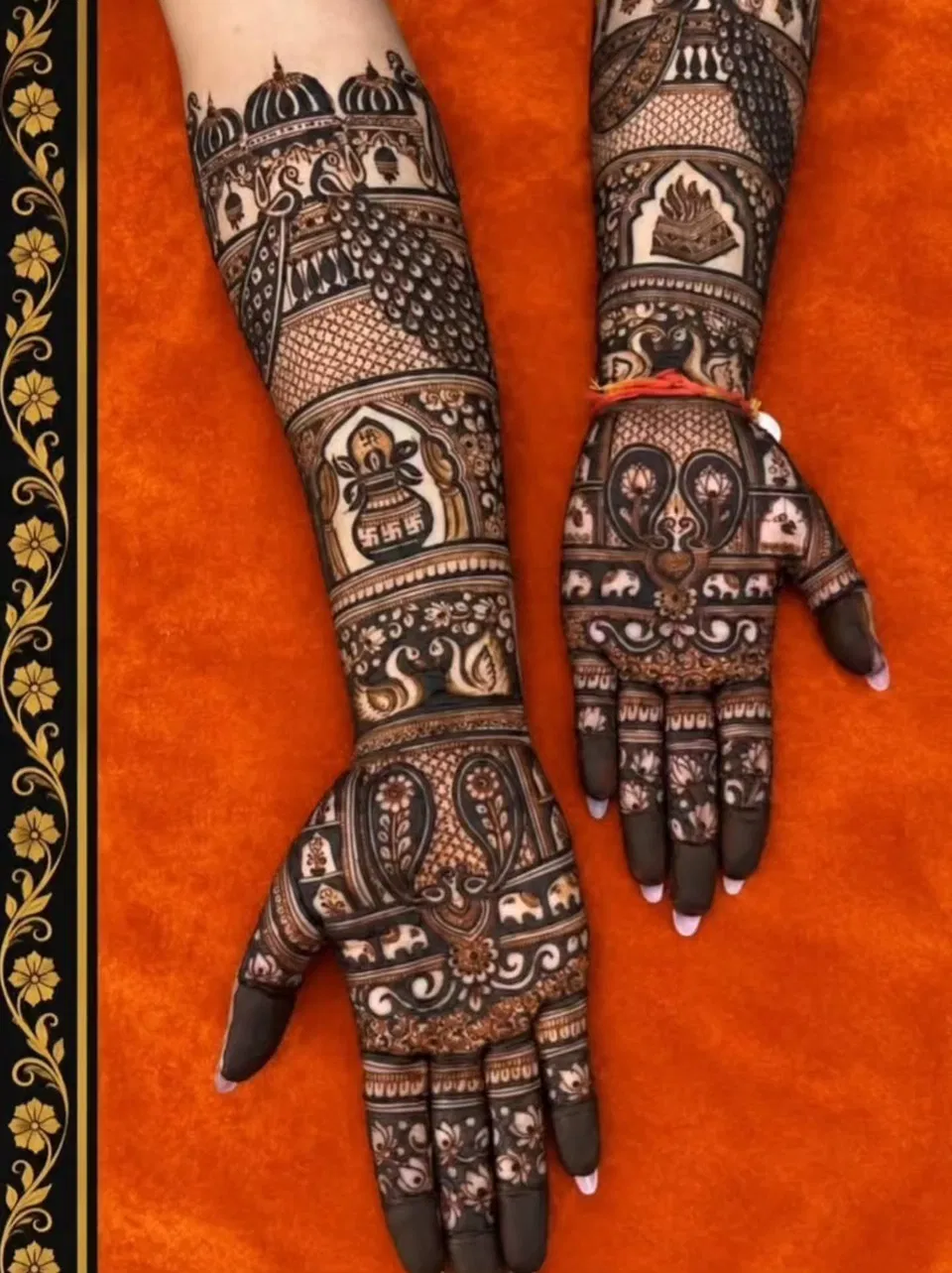 Bridal Indian Full Hand Mehndi Design with Figures (5)