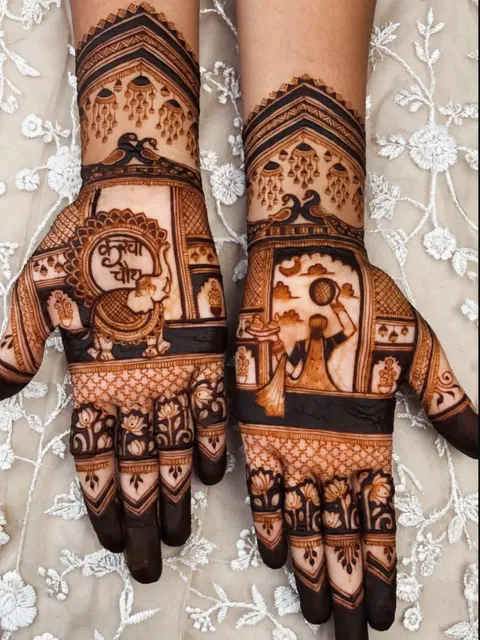 figure full hand mehndi design