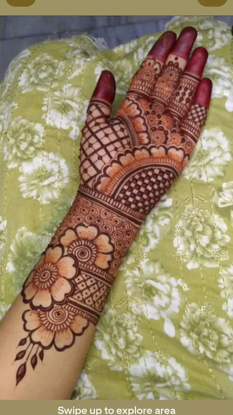bridal simple flower back hand mehndi design