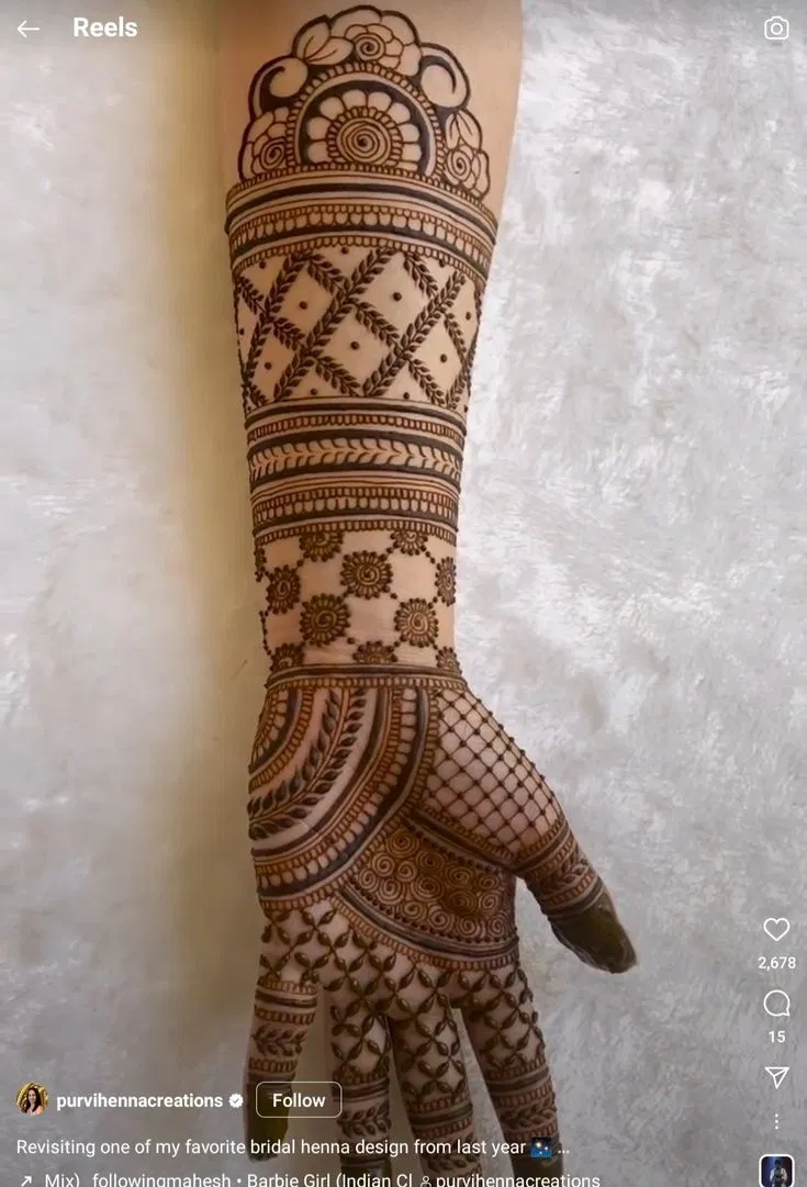 Arabic Bridal Back Hand Mehndi Design with Hearts (2)