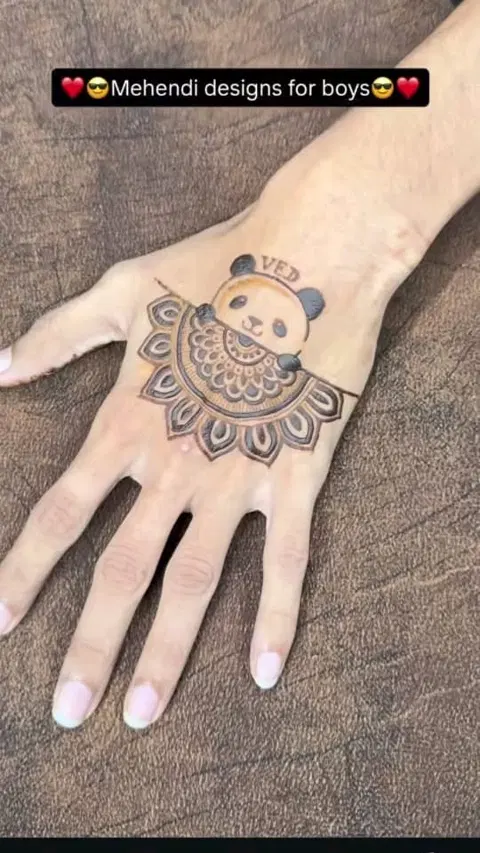 minimal simple circle back hand mehndi design