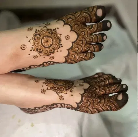 arabic bridal foot mehndi design